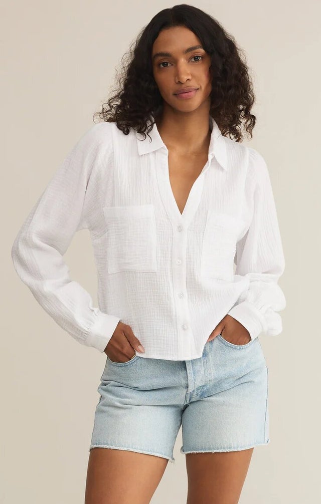 Piper Gauze Button Down Shorts Set